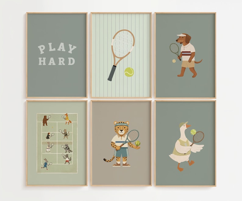 Paquete de 120 láminas imprimibles para pared infantil, láminas vintage para guardería, decoración para habitación de niño, pósteres de animales, decoración para sala de juegos, pared de galería, descarga digital. imagen 6