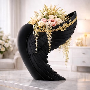 Änglavingeplanter 3D STL – Skulpturell suckulentkruka, minimalistisk heminredning (digital nedladdning)