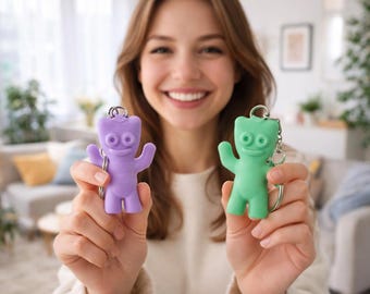 3D Printable Sour Patch Kids Keychain STL File – Candy Character Pendant (Digital Download)