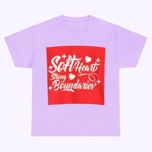 Soft Heart Strong Boundaries Shirt | Self Love Empowerment Tee | Mental Health Gift for Her | Motivational Quote T-Shirt Women