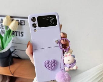 Cartoon beer pluche telefoonhoesje met koord: Samsung Z Flip