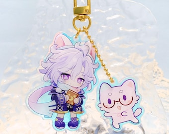 Limited Edition Genshin Impact   Snezhnaya  Mitya  Laser  Acrylic Keychain, backpack pendants, gifts.