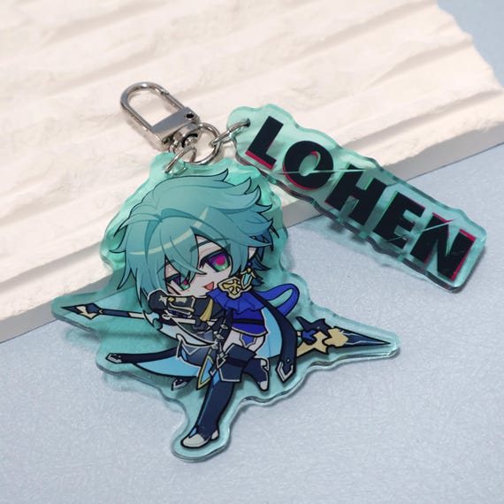 Collector's Edition Genshin Impact LOHEN Character Acrylic Keychain | Double Pendant Design, Backpack accessory.