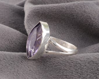 Anello in iolite fatto a mano: gioiello in argento sterling 925 con pietra preziosa viola