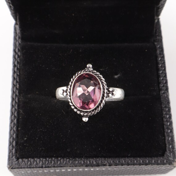 Handmade Rhodolite Ring: 925 Sterling Silver Pink Gemstone Jewelry