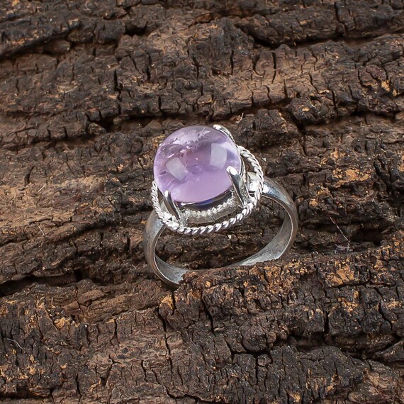 Handmade Ametrine Ring: 925 Sterling Silver Purple Gemstone Jewelry