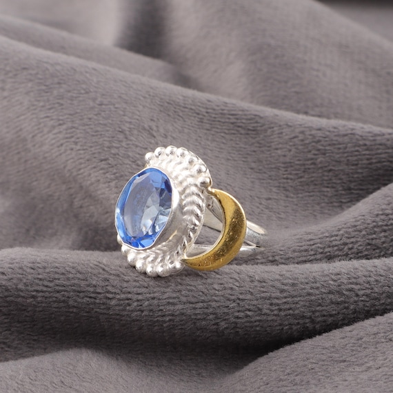Handmade Tanzanite Ring: 925 Sterling Silver Blue Gemstone Jewelry