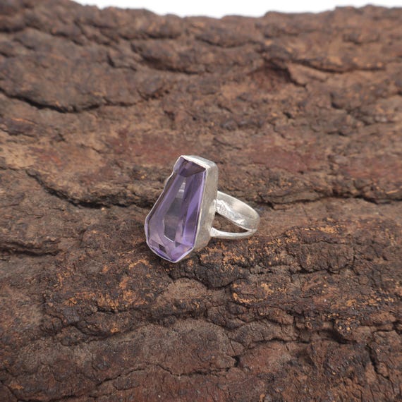 Handmade Iolite Ring: 925 Sterling Silver Purple Gemstone Jewelry