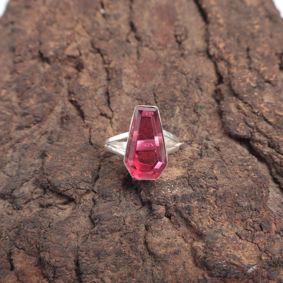 Handmade Pink Rubellite Ring: 925 Sterling Silver Pink Gemstone Jewelry
