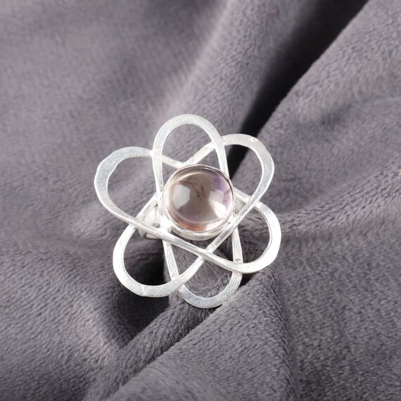Handmade Ametrine Ring: 925 Sterling Silver Purple Gemstone Jewelry