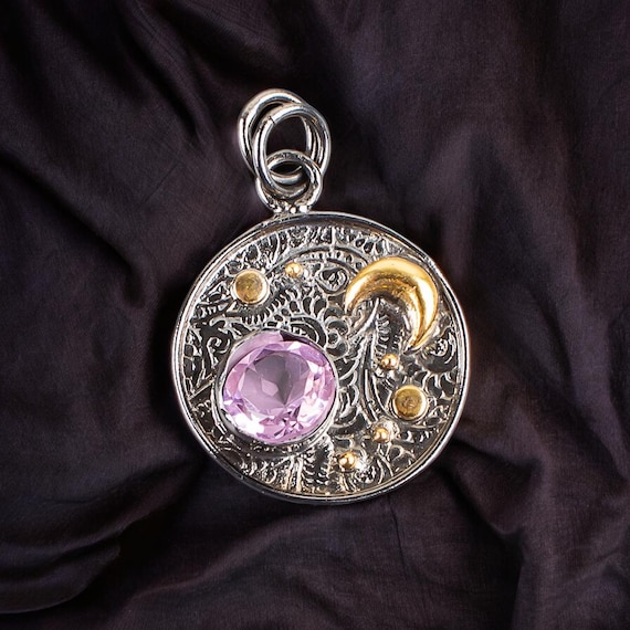 Handmade Morganite Pendant: 925 Sterling Silver Gemstone Jewelry