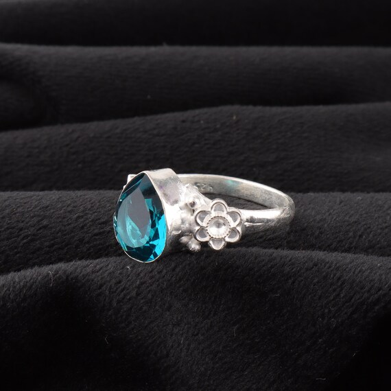 Handmade Apatite Ring: 925 Sterling Silver Blue Gemstone Jewelry
