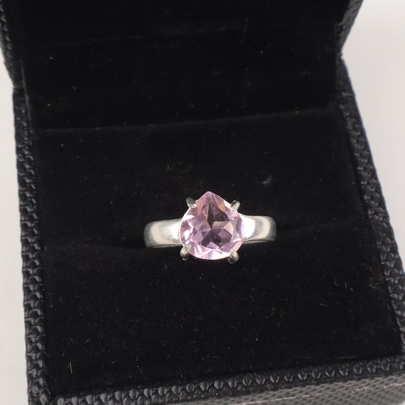 Handmade Morganite Ring: 925 Sterling Silver Pink Gemstone Jewelry