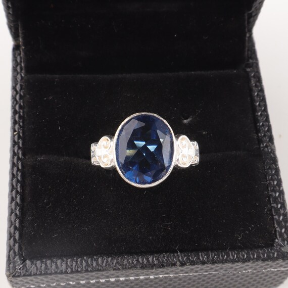 Handmade London Blue Topaz Ring: 925 Sterling Silver Blue Gemstone Jewelry