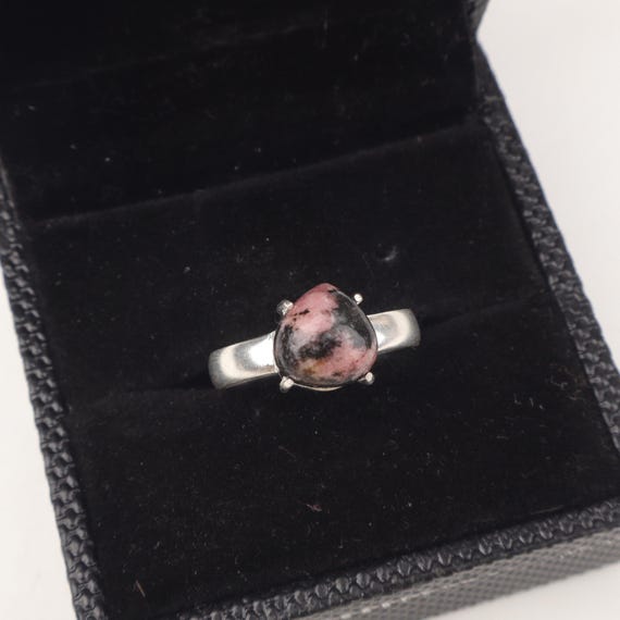 Handmade Rhodonite Ring: 925 Sterling Silver Multi Gemstone Jewelry