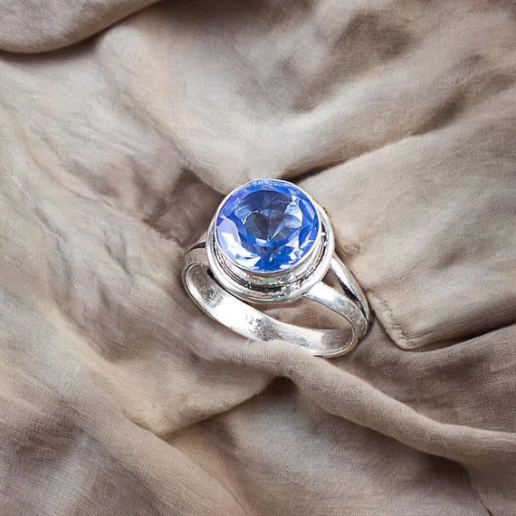Handmade Tanzanite Ring: 925 Sterling Silver Blue Gemstone Jewelry
