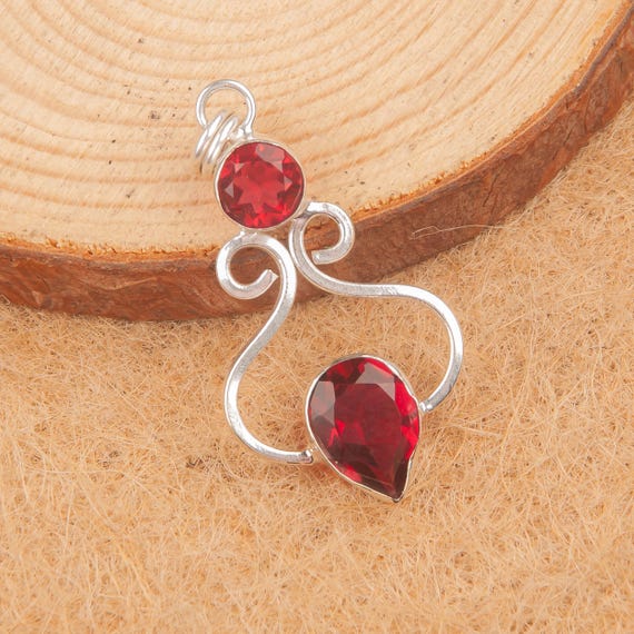 Handmade Pink Rubellite Pendant: 925 Sterling Silver Gemstone Jewelry