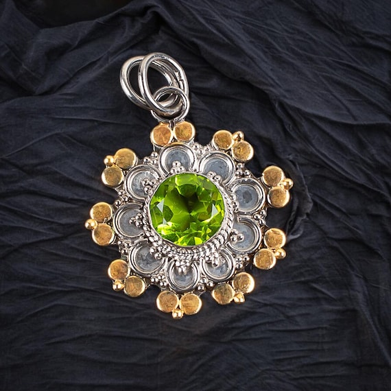 Handmade Peridot Pendant: 925 Sterling Silver Gemstone Jewelry