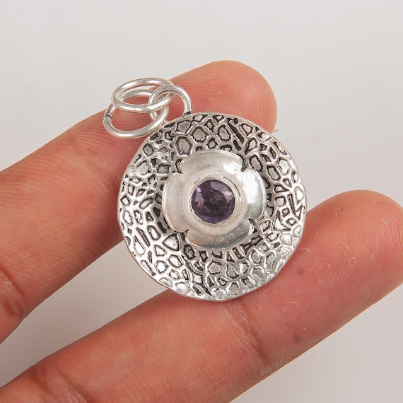 Handmade Amethyst Pendant: 925 Sterling Silver Gemstone Jewelry