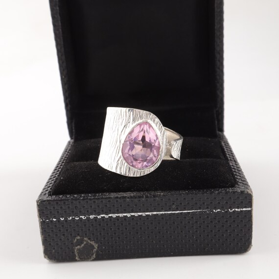 Handmade Morganite Ring: 925 Sterling Silver Pink Gemstone Jewelry