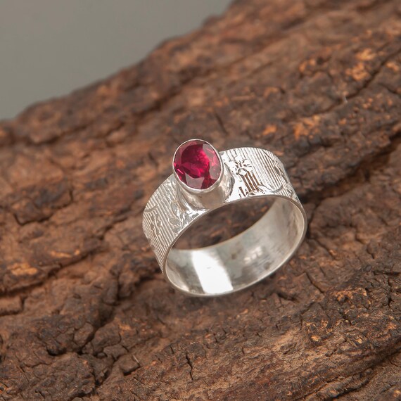 Handmade Pink Rubellite Ring: 925 Sterling Silver Pink Gemstone Jewelry