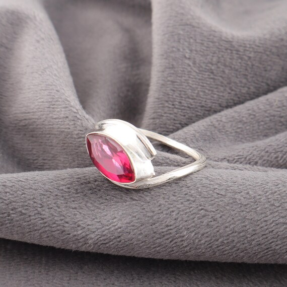 Handmade Pink Rubellite Ring: 925 Sterling Silver Pink Gemstone Jewelry