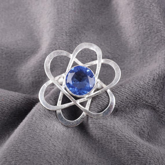 Handmade Tanzanite Ring: 925 Sterling Silver Blue Gemstone Jewelry