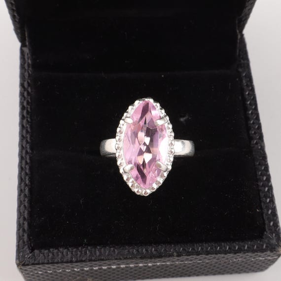 Handmade Morganite Ring: 925 Sterling Silver Pink Gemstone Jewelry
