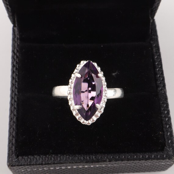 Handmade Amethyst Ring: 925 Sterling Silver Purple Gemstone Jewelry