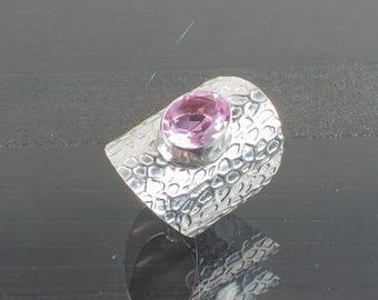 Handgemachter Morganit Ring: 925 Sterling Silber Edelsteinschmuck