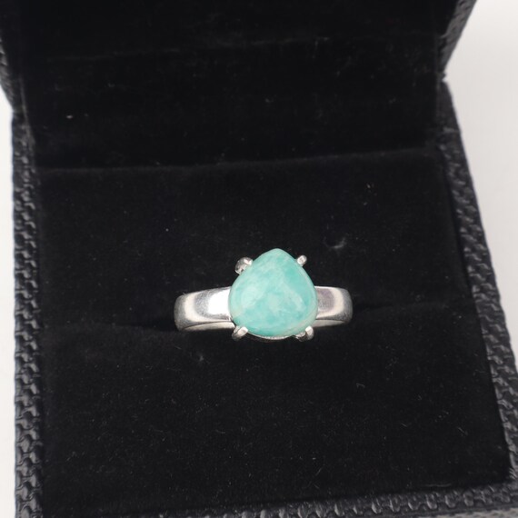 Handmade Amazonite Ring: 925 Sterling Silver Blue Gemstone Jewelry