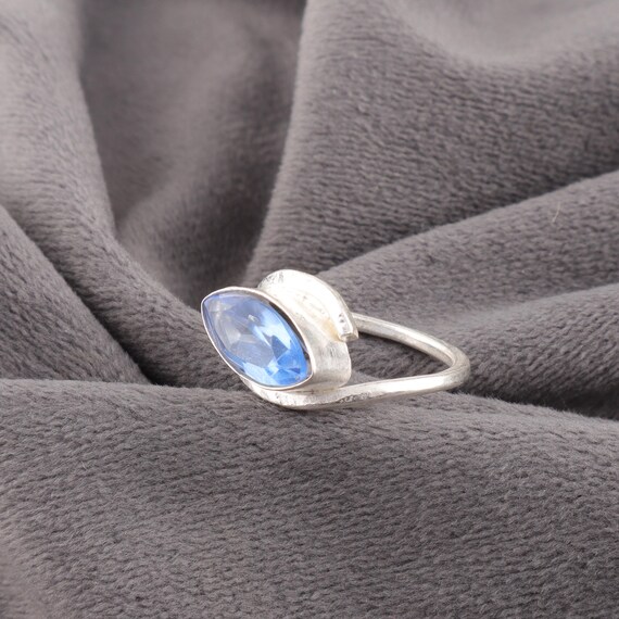 Handmade Tanzanite Ring: 925 Sterling Silver Blue Gemstone Jewelry