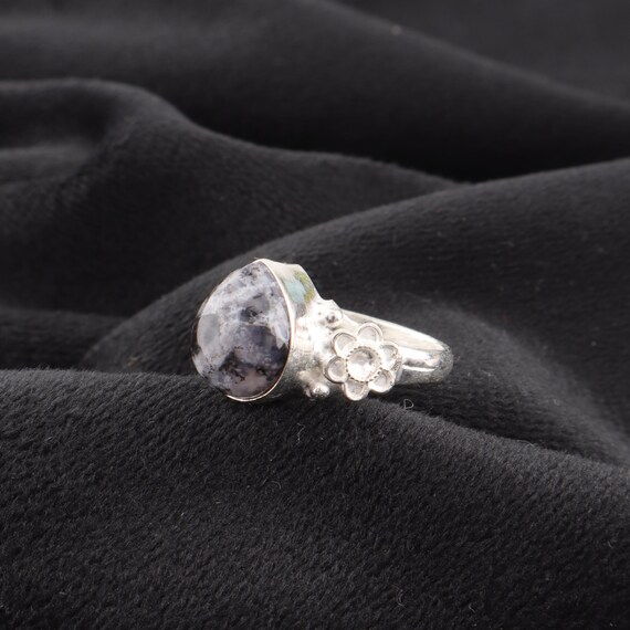 Handmade Dendrite Opal Ring: 925 Sterling Silver Fire Gemstone Jewelry