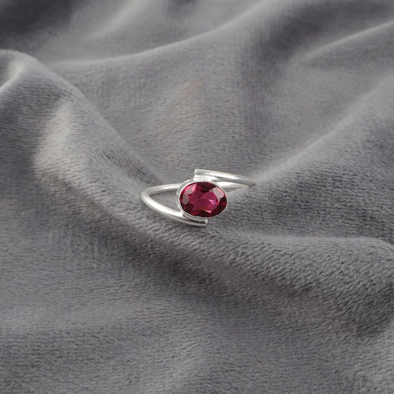 Handmade Pink Rubellite Ring: 925 Sterling Silver Pink Gemstone Jewelry
