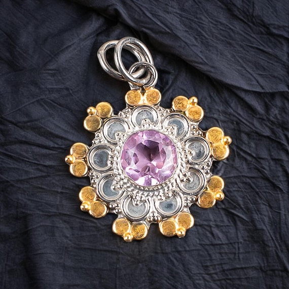 Handmade Morganite Pendant: 925 Sterling Silver Gemstone Jewelry