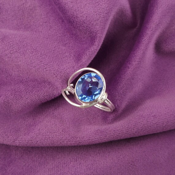 Handmade Tanzanite Ring: 925 Sterling Silver Blue Gemstone Jewelry