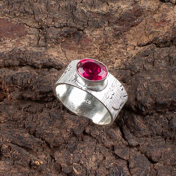 Handmade Pink Rubellite Ring: 925 Sterling Silver Pink Gemstone Jewelry