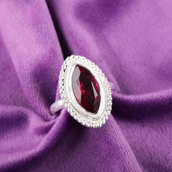 Handmade Pink Rubellite Ring: 925 Sterling Silver Pink Gemstone Jewelry