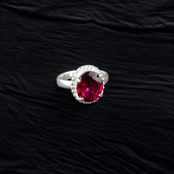 Handmade Pink Rubellite Ring: 925 Sterling Silver Pink Gemstone Jewelry