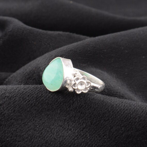 Handmade Amazonite Ring: 925 Sterling Silver Blue Gemstone Jewelry