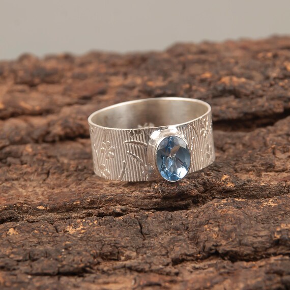 Handmade Tanzanite Ring: 925 Sterling Silver Blue Gemstone Jewelry