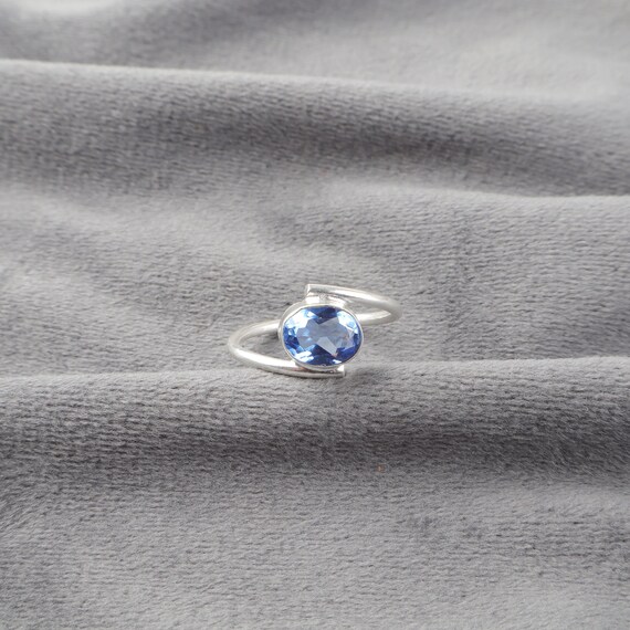 Handmade Tanzanite Ring: 925 Sterling Silver Blue Gemstone Jewelry