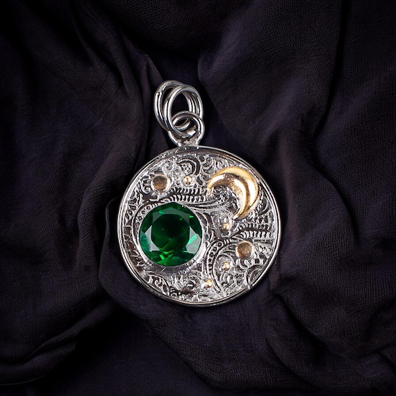 Handmade Chrome Diopside Pendant: 925 Sterling Silver Gemstone Jewelry