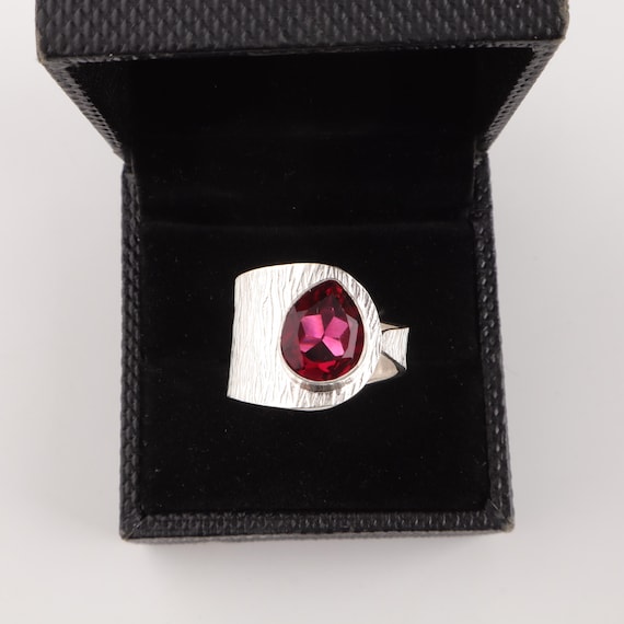 Handmade Pink Rubellite Ring: 925 Sterling Silver Pink Gemstone Jewelry