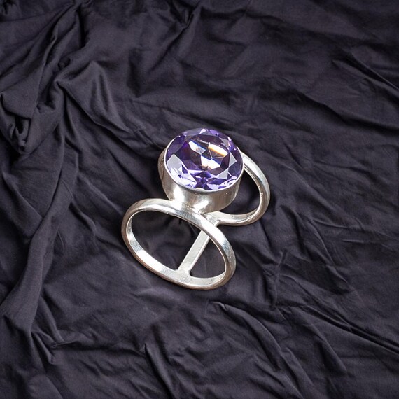 Handmade Iolite Ring: 925 Sterling Silver Purple Gemstone Jewelry