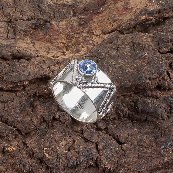 Handmade Tanzanite Ring: 925 Sterling Silver Blue Gemstone Jewelry
