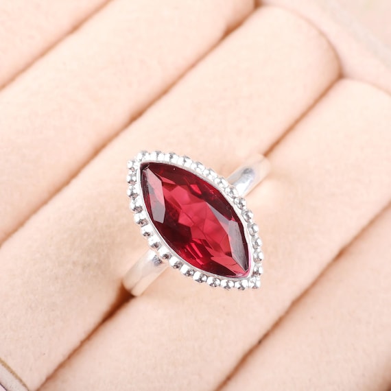 Handmade Pink Rubellite Ring: 925 Sterling Silver Pink Gemstone Jewelry