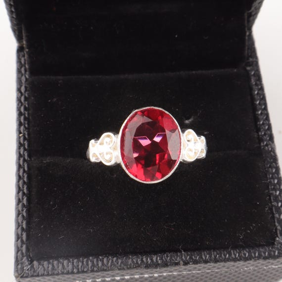 Handmade Pink Rubellite Ring: 925 Sterling Silver Pink Gemstone Jewelry