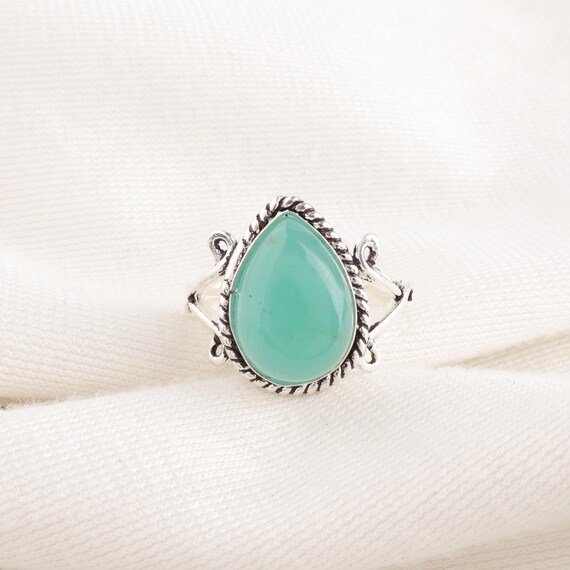 Handmade Amazonite Ring: 925 Sterling Silver Blue Gemstone Jewelry