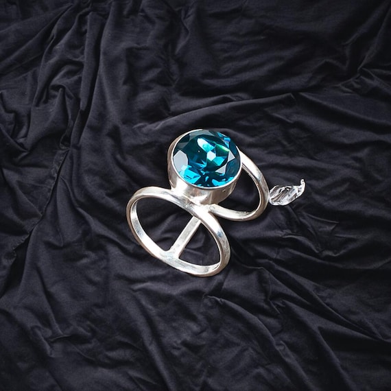 Handmade Apatite Ring: 925 Sterling Silver Blue Gemstone Jewelry